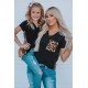 Black V Neck Leopard Splicing Kid Tee Black V Neck Leopard Splicing Kid Tee