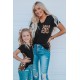 Black V Neck Leopard Splicing Kid Tee Black V Neck Leopard Splicing Kid Tee
