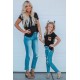 Black V Neck Leopard Splicing Kid Tee Black V Neck Leopard Splicing Kid Tee