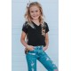 Black V Neck Leopard Splicing Kid Tee Black V Neck Leopard Splicing Kid Tee