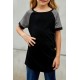 Black Raglan Sleeve Kid Tee with Side Buttons Black Raglan Sleeve Kid Tee with Side Buttons