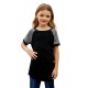 Black Raglan Sleeve Kid Tee with Side Buttons Black Raglan Sleeve Kid Tee with Side Buttons