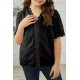 Black Swiss Dot Lace Short Sleeve Girls Top Black Swiss Dot Lace Short Sleeve Girls Top