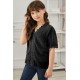 Black Swiss Dot Lace Short Sleeve Girls Top Black Swiss Dot Lace Short Sleeve Girls Top