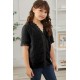 Black Swiss Dot Lace Short Sleeve Girls Top Black Swiss Dot Lace Short Sleeve Girls Top
