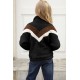 Black Stripe Color Block Half Zip Girl Fleece Sweatshirt with Pocket Black Stripe Color Block Half Zip Girl Fleece Sweatshirt with Pocket