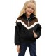 Black Stripe Color Block Half Zip Girl Fleece Sweatshirt with Pocket Black Stripe Color Block Half Zip Girl Fleece Sweatshirt with Pocket