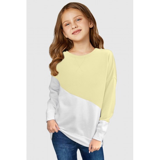 Apricot Color Block Long Sleeve Kid's Top Apricot Color Block Long Sleeve Kid's Top