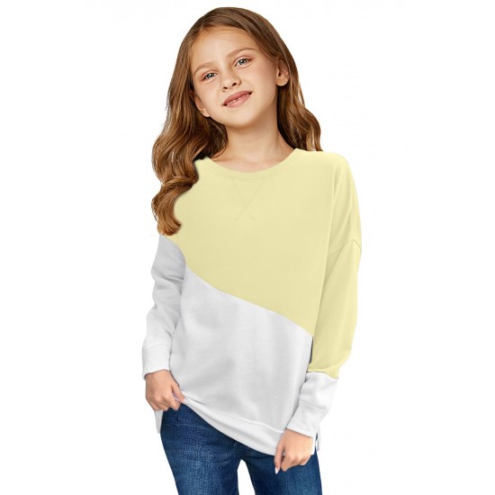 Apricot Color Block Long Sleeve Kid's Top Apricot Color Block Long Sleeve Kid's Top