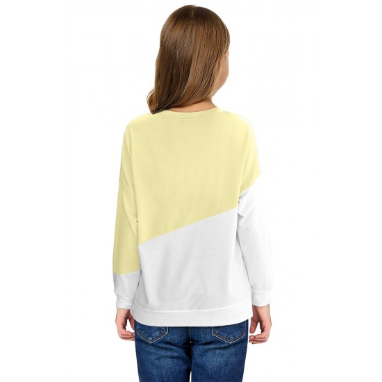 Apricot Color Block Long Sleeve Kid's Top Apricot Color Block Long Sleeve Kid's Top