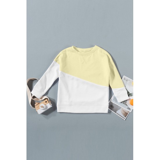 Apricot Color Block Long Sleeve Kid's Top Apricot Color Block Long Sleeve Kid's Top