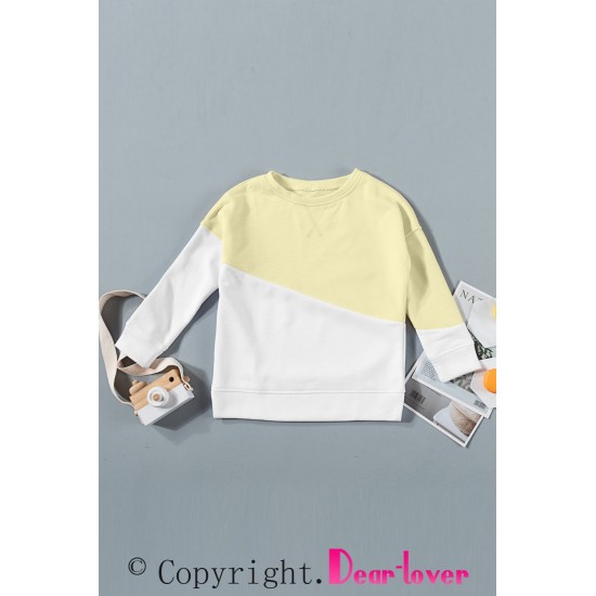 Apricot Color Block Long Sleeve Kid's Top Apricot Color Block Long Sleeve Kid's Top