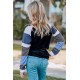 Black Striped Color Block Girl’s Long Sleeve Top Black Striped Color Block Girl’s Long Sleeve Top