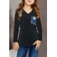 Blue Floral Print Kids Long Sleeve Top Blue Floral Print Kids Long Sleeve Top