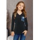 Blue Floral Print Kids Long Sleeve Top Blue Floral Print Kids Long Sleeve Top