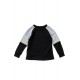 Black Striped Colorblock Long Sleeve Girls Blouse with Pocket Black Striped Colorblock Long Sleeve Girls Blouse with Pocket