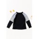 Black Striped Colorblock Long Sleeve Girls Blouse with Pocket Black Striped Colorblock Long Sleeve Girls Blouse with Pocket