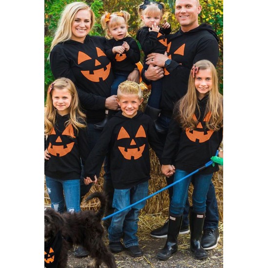 Kids' Halloween Pumpkin Ghost Graphic Pullover Hoodie Kids' Halloween Pumpkin Ghost Graphic Pullover Hoodie