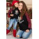 Family Matching Girl's Plaid Christmas Print Tie Knot Long Sleeve Top Family Matching Girl's Plaid Christmas Print Tie Knot Long Sleeve Top