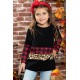 Little Girls Plaid and Leopard Colorblock Long Sleeve Top Little Girls Plaid and Leopard Colorblock Long Sleeve Top