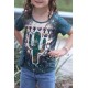 Western Cactus Print Short Sleeve Girl's Graphic Tee Western Cactus Print Short Sleeve Girl's Graphic Tee
