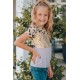 Leopard Striped Sequin Patchwork Girl's Short Sleeve Top Leopard Striped Sequin Patchwork Girl's Short Sleeve Top