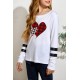 Girl's Plaid Heart Striped Print Long Sleeve Top Girl's Plaid Heart Striped Print Long Sleeve Top