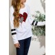 Girl's Plaid Heart Striped Print Long Sleeve Top Girl's Plaid Heart Striped Print Long Sleeve Top