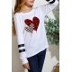Girl's Plaid Heart Striped Print Long Sleeve Top Girl's Plaid Heart Striped Print Long Sleeve Top