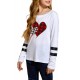 Girl's Plaid Heart Striped Print Long Sleeve Top Girl's Plaid Heart Striped Print Long Sleeve Top