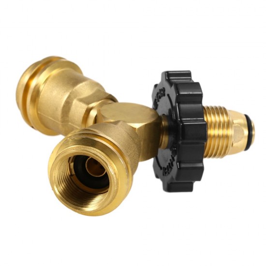 Propane Tank Y-Splitter Adapter Two Way LPG Adapter Tee Connector QCC1 Tank T Adapter Work with BBQ Grills Camping Stoves Heater Propane Tank Y-Splitter Adapter Two Way LPG Adapter Tee Connector QCC1 Tank T Adapter Work with BBQ Grills Camping Stoves Heater
