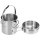 1L Stainless Steel Cooking Kettle Portable Outdoor Camping Backpacking Pot with Foldable Handle 1L Stainless Steel Cooking Kettle Portable Outdoor Camping Backpacking Pot with Foldable Handle