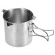 1L Stainless Steel Cooking Kettle Portable Outdoor Camping Backpacking Pot with Foldable Handle 1L Stainless Steel Cooking Kettle Portable Outdoor Camping Backpacking Pot with Foldable Handle