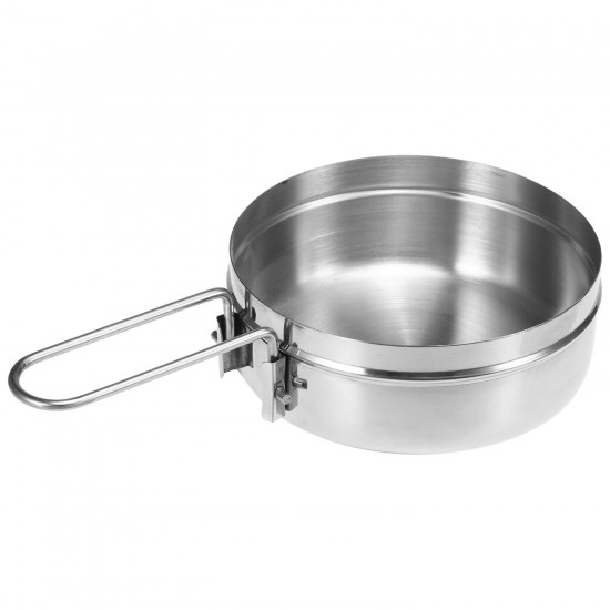 1L Stainless Steel Cooking Kettle Portable Outdoor Camping Backpacking Pot with Foldable Handle 1L Stainless Steel Cooking Kettle Portable Outdoor Camping Backpacking Pot with Foldable Handle