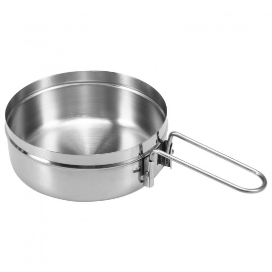 1L Stainless Steel Cooking Kettle Portable Outdoor Camping Backpacking Pot with Foldable Handle 1L Stainless Steel Cooking Kettle Portable Outdoor Camping Backpacking Pot with Foldable Handle