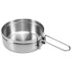1L Stainless Steel Cooking Kettle Portable Outdoor Camping Backpacking Pot with Foldable Handle 1L Stainless Steel Cooking Kettle Portable Outdoor Camping Backpacking Pot with Foldable Handle