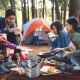 1L Stainless Steel Cooking Kettle Portable Outdoor Camping Backpacking Pot with Foldable Handle 1L Stainless Steel Cooking Kettle Portable Outdoor Camping Backpacking Pot with Foldable Handle