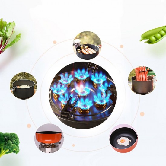 Self-Driving Tour Outdoor Stainless Steel 9-Head Stove Portable 9 Hole Fire And Brimstone Stove Single 1M Soft Tube Self-Driving Tour Outdoor Stainless Steel 9-Head Stove Portable 9 Hole Fire And Brimstone Stove Single 1M Soft Tube