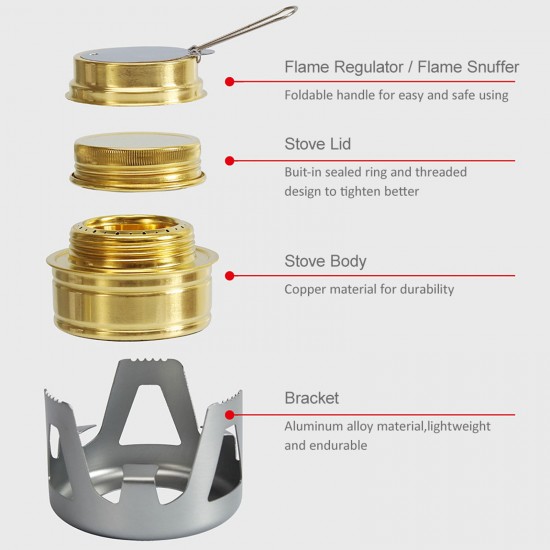 Mini Alcohol Stove Cooking Pot Cookset for Outdoor Camping Hiking Backpacking Fishing Mini Alcohol Stove Cooking Pot Cookset for Outdoor Camping Hiking Backpacking Fishing