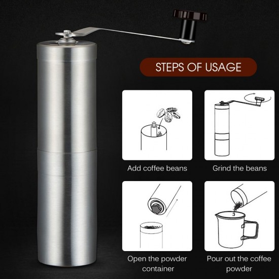 Manual Coffee Grinder Portable Hand Coffee Grinder with Adjustable Setting Conical Ceramic Burr Grinder Stainless Steel Coffee Mill for Drip Coffee Espresso for Home and Travel Manual Coffee Grinder Portable Hand Coffee Grinder with Adjustable Setting Conical Ceramic Burr Grinder Stainless Steel Coffee Mill for Drip Coffee Espresso for Home and Travel