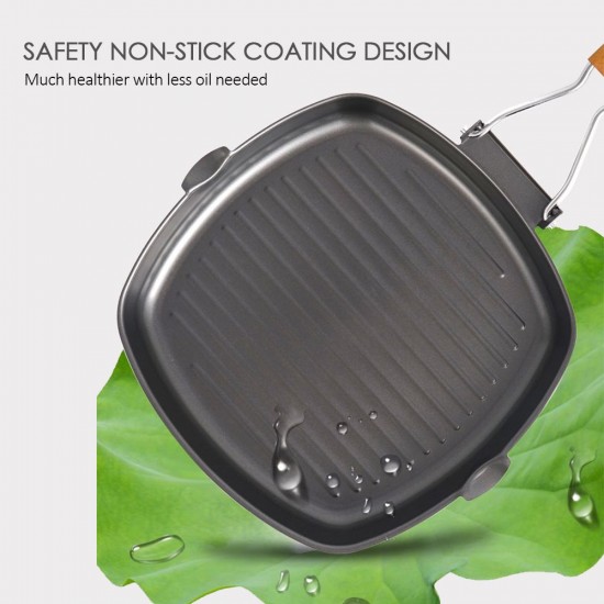 Outdoor Camping Frying Pan Ultralight Iron Steak Pot with Foldable Handle Cooking Tableware Outdoor Camping Frying Pan Ultralight Iron Steak Pot with Foldable Handle Cooking Tableware