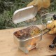 Lunch Box Mini Cutting Board Combo Set with Mini Folding Stove Steaming Rack Folding Windshield Fork Spoon Chopsticks Lunch Box Mini Cutting Board Combo Set with Mini Folding Stove Steaming Rack Folding Windshield Fork Spoon Chopsticks