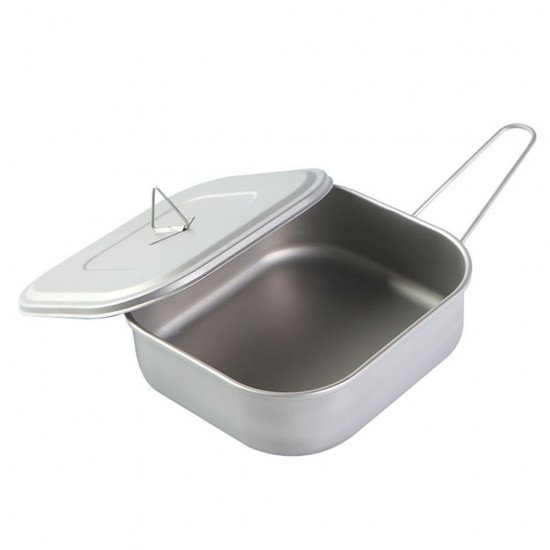 0.8mm Thick Titanium Lunch Box 1000ml Large Capacity Mess Tin with Lid Folding Handle Outdoor Camping Cookware 0.8mm Thick Titanium Lunch Box 1000ml Large Capacity Mess Tin with Lid Folding Handle Outdoor Camping Cookware