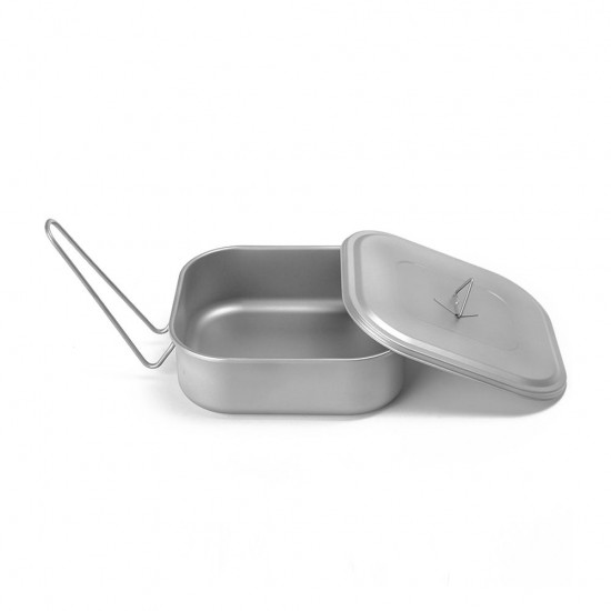 0.8mm Thick Titanium Lunch Box 1000ml Large Capacity Mess Tin with Lid Folding Handle Outdoor Camping Cookware 0.8mm Thick Titanium Lunch Box 1000ml Large Capacity Mess Tin with Lid Folding Handle Outdoor Camping Cookware