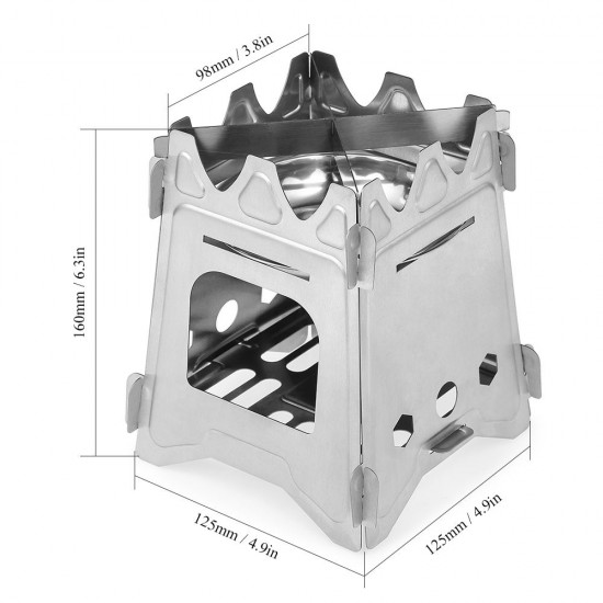 Outdoor Camping Stove Portable Folding Pocket Backpacking Wood Stove with Alcohol Tray for Camping Fishing Hiking Outdoor Camping Stove Portable Folding Pocket Backpacking Wood Stove with Alcohol Tray for Camping Fishing Hiking