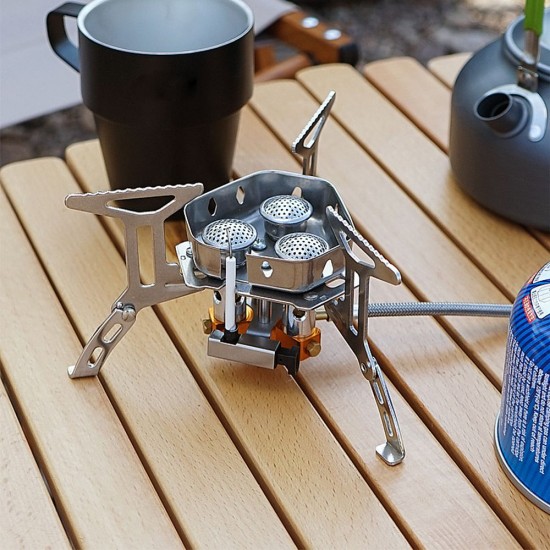 5800W Foldable Camping Gas Stove 3 Burners Piezo Ignition Lightweight Windproof Backpacking Stove Outdoor Cooking Stove for Camping Hiking Picnics 5800W Foldable Camping Gas Stove 3 Burners Piezo Ignition Lightweight Windproof Backpacking Stove Outdoor Cooking Stove for Camping Hiking Picnics