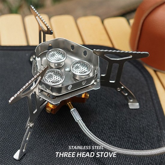 5800W Foldable Camping Gas Stove 3 Burners Piezo Ignition Lightweight Windproof Backpacking Stove Outdoor Cooking Stove for Camping Hiking Picnics 5800W Foldable Camping Gas Stove 3 Burners Piezo Ignition Lightweight Windproof Backpacking Stove Outdoor Cooking Stove for Camping Hiking Picnics