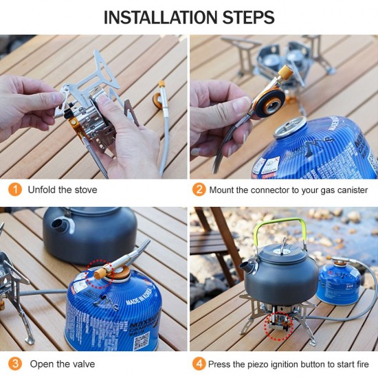 5800W Foldable Camping Gas Stove 3 Burners Piezo Ignition Lightweight Windproof Backpacking Stove Outdoor Cooking Stove for Camping Hiking Picnics 5800W Foldable Camping Gas Stove 3 Burners Piezo Ignition Lightweight Windproof Backpacking Stove Outdoor Cooking Stove for Camping Hiking Picnics