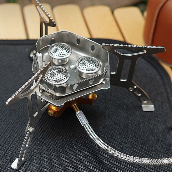 5800W Foldable Camping Gas Stove 3 Burners Piezo Ignition Lightweight Windproof Backpacking Stove Outdoor Cooking Stove for Camping Hiking Picnics 5800W Foldable Camping Gas Stove 3 Burners Piezo Ignition Lightweight Windproof Backpacking Stove Outdoor Cooking Stove for Camping Hiking Picnics