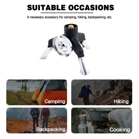 Hiking Camping Foldable Tripod Bracket Transfer Head for Gas Canister Tank Stove Holder Hiking Camping Foldable Tripod Bracket Transfer Head for Gas Canister Tank Stove Holder